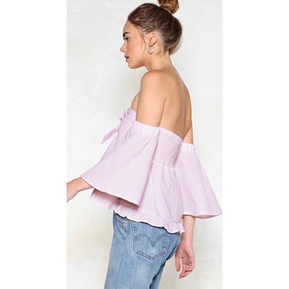 Nastygal Bow Regrets Off The Shoulder Top - Picture 3 of 3
